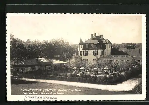 AK Konstantinsbad, Hotel Elisenhof mit Garten