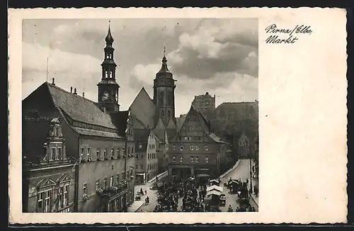 AK Pirna /Elbe, Markt