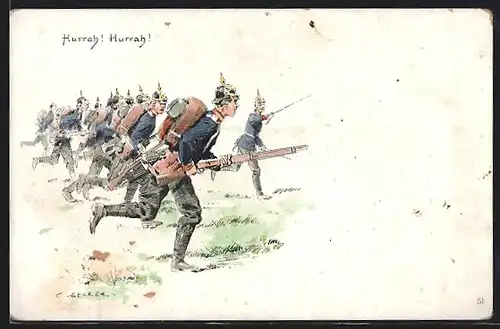 Künstler-AK Carl Becker: Hurrah! Hurrah!