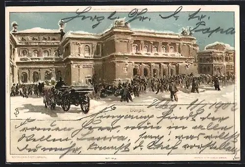 Künstler-AK Carl Biese: Hamburg, Partie an der Börse