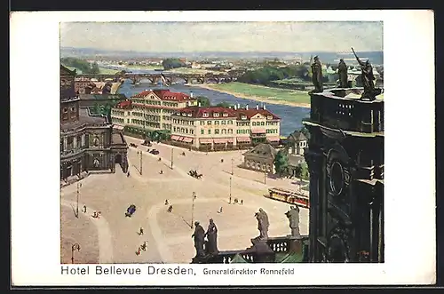 Künstler-AK Dresden, Hotel Bellevue