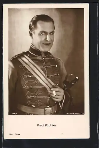 AK Schauspieler Paul Richter in Uniform einer Filmrolle