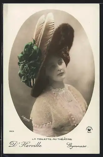 AK Schauspielerin H. Manuel im Portrait mit Hut