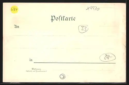 Lithographie Oelsnitz i./Vogtl., Ortsansicht mit neuer Schule, Rathaus