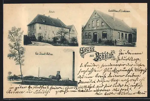 AK Bokeloh, Kali-Schacht Mathias, Geschäftshaus Lindemann, Schule