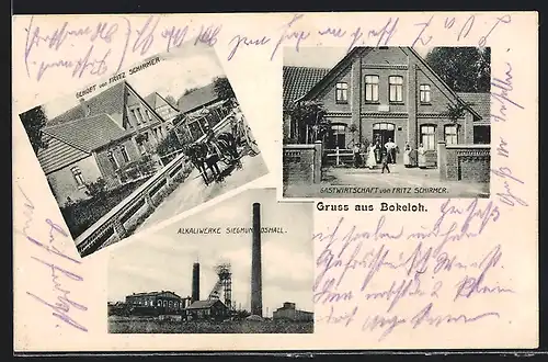 AK Bokeloh, Akaliwerke Sigmundshall, Gasthof und Gehöft F. Schirmer