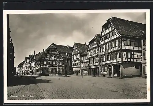 AK Bretten, Hotel Krone am Marktplatz