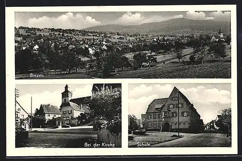 AK Binzen, Ortspanorama, Bei der Kirche, Schule