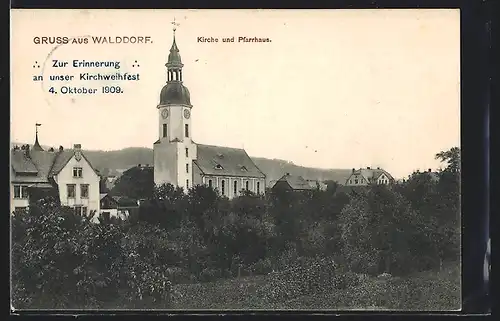AK Walddorf, Kirche und Pfarrhaus