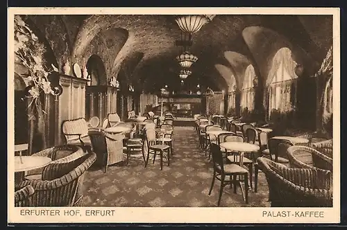 AK Erfurt, Hotel Erfurter Hof, Palast-Cafe, Innenansicht