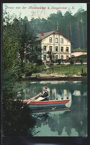 AK Langebrück /Sa., Gasthaus Haidemühle