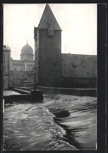 AK Nürnberg, Hochwasser-Katastrophe 1909 - Am Bergauerplatz