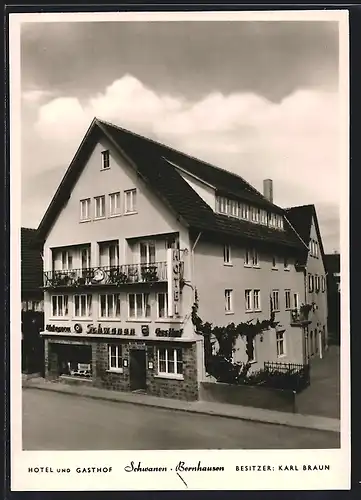 AK Bernhausen, Hotel und Gasthof Schwanen von Karl Braun