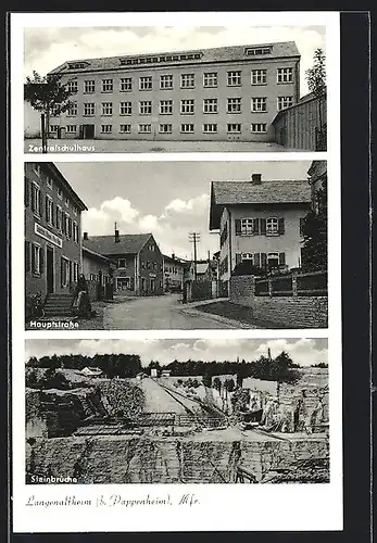 AK Langenaltheim, Steinbruch, Hauptstrasse, Zentralschulhaus