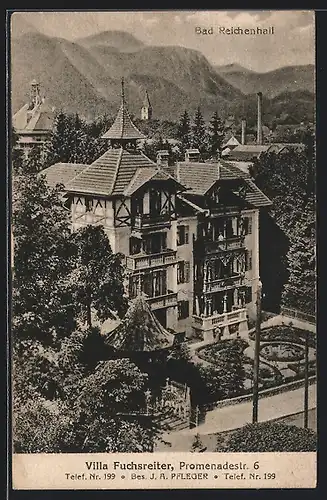 AK Bad Reichenhall, Villa Fuchsreiter von J. A. Pfleger, Promenadestrasse 6