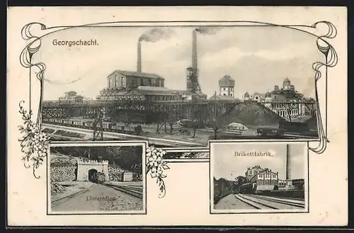 AK Obernkirchen, Georgschacht, Brikettfabrik, Lietstollen