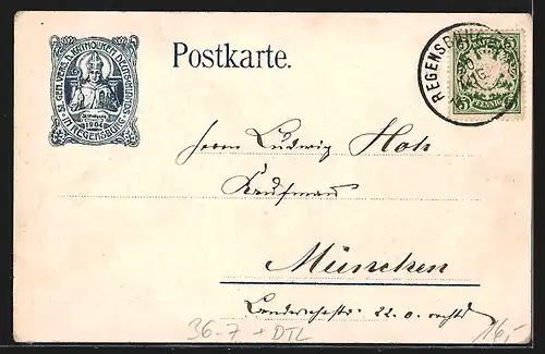 Künstler-AK Regensburg, 51. General-Versammlung der Katholiken Deutschlands 1904, Festhalle