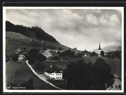 AK Guggisberg, Teilansicht mit Strassenpartie