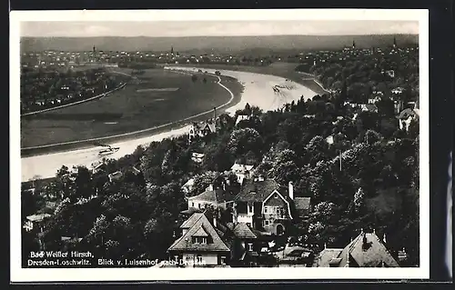 AK Dresden-Weisser Hirsch, Blick vom Gasthaus Luisenhof auf die Stadt