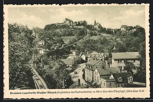 AK Dresden-Loschwitz-Weisser Hirsch, Kopfstation der Seilbahn