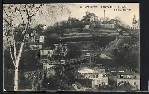 AK Dresden-Loschwitz, Luisenhof mit Seilbahn