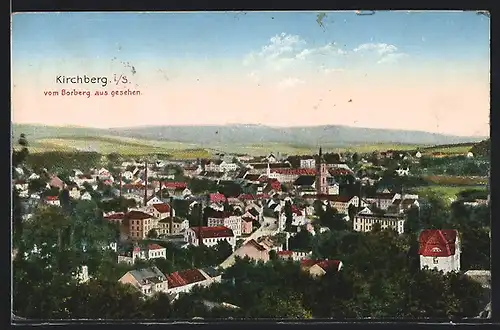 AK Kirchberg /Sa., Ortsansicht vom Borberg aus