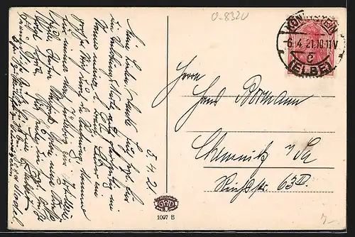 AK Bad Schandau, Ortsansicht aus der Vogelschau