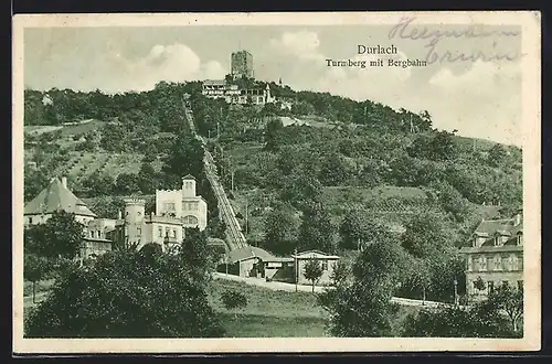 AK Durlach, Turmberg mit Bergbahn