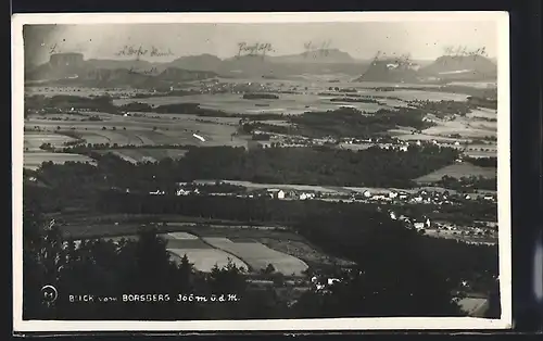 AK Dresden-Pillnitz, Blick vom Borsberg