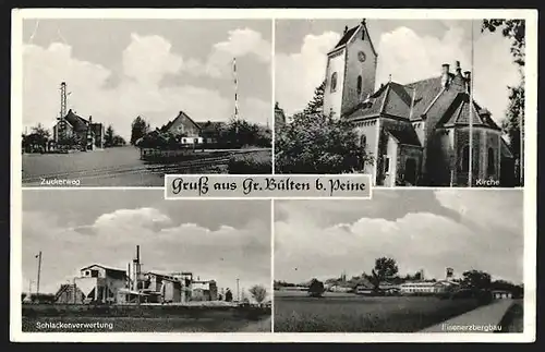 AK Gr. Bülten b. Peine, Schlackenverwertung, Eisenerzbergbau, Strasse Zuckerweg