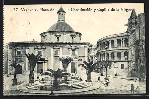 AK Valencia, Plaza de la Constitución y Capilla de la Virgen