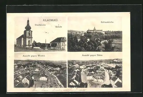 AK Kladrau, Stadtkirche, Schule, Schlosskirche