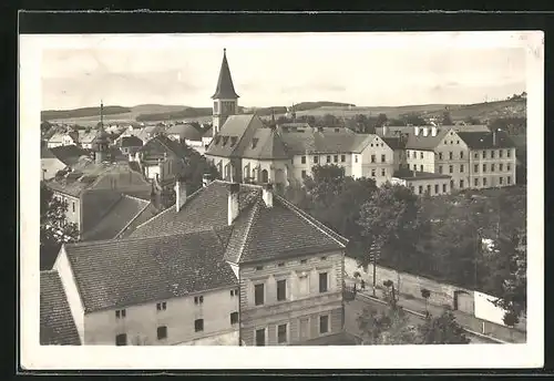 AK Horazdovice, Ortsansicht mit Kirche