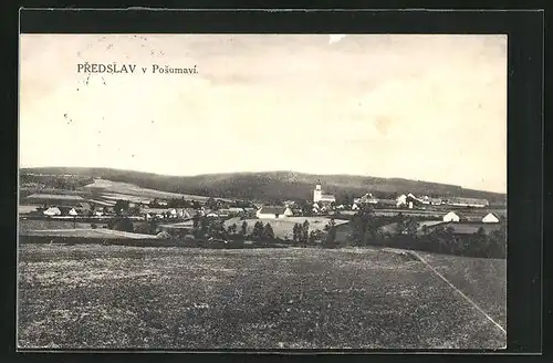 AK Predslav, Panoramablick zum Ort