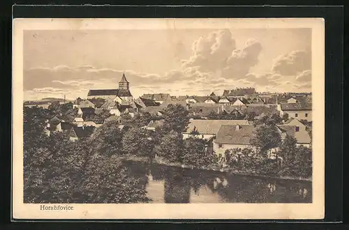 AK Horazdovice, Totalansicht der Ortschaft