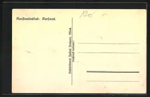 AK Konstantinsbad, Hotel Kurhaus im Sonnenschein