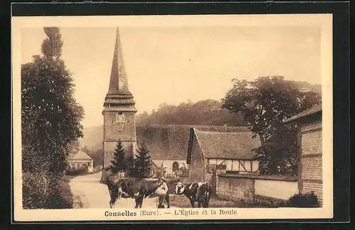 AK Connelles, L`Église et la Route