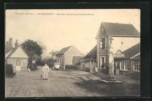 AK La Saussaye, Carrefour de la Croix de Saint-Martin