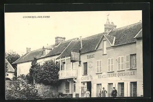 AK Cocherel-sur-Eure, Tabac, Cafe et Restaurant Querolle