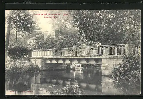 AK Ste-Geneviéve-les-Gasny, Pont sur l`Epte