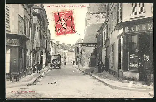 AK Pacy-sur-Eure, Rue de l`Eglise, Blick in die Strasse