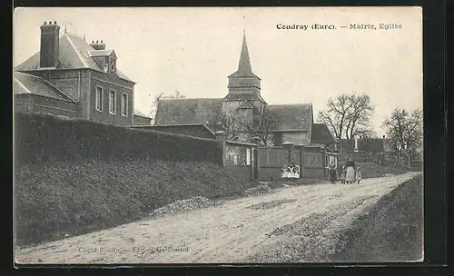 AK Coudray, Mairie et Eglise