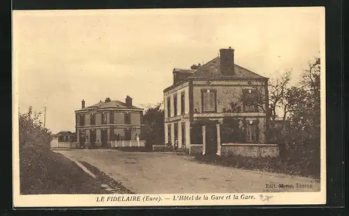 AK Le Fidelaire, l'Hotel de la Gare et la Gare