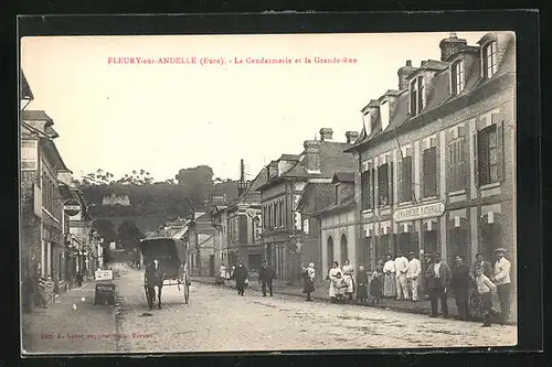 AK Fleury-sur-Andelle, la Gendarmerie et la Grande-Rue