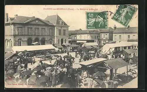 AK Fleury-sur-Andelle, la Mairie et le Marché