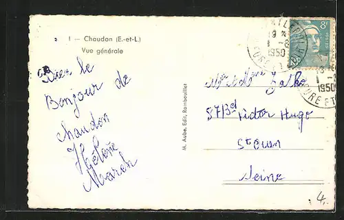 AK Chaudon, Totalansicht der Ortschaft