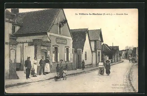 AK Villiers-le-Morhier, Grande Rue, Café Boutillier