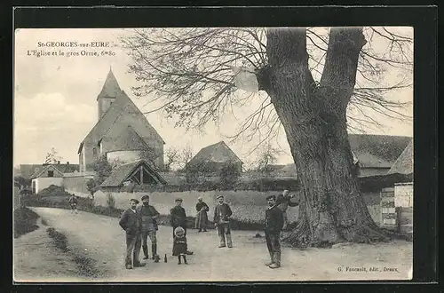 AK St-Georges-sur-Eure, L`Eglise et le gros Orme