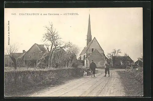 AK Autheuil, Entree du Village, Vue sur l`Eglise