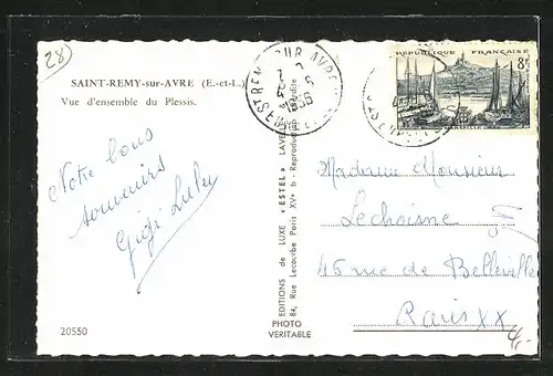 AK Saint-Remy-sur-Avre, Vue d`ensemble du Plessis, Teilansicht der Ortschaft